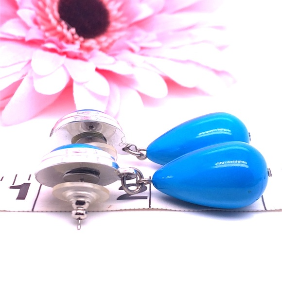 2/$14 Faux Turquoise Drop Earrings - Picture 3 of 5